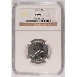 1961 WASHINGTON QUARTER, NGC PROOF-67 SUPER