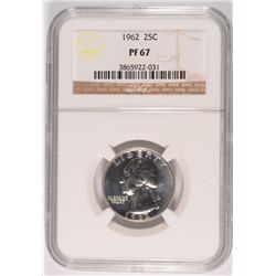 1962 WASHINGTON QUARTER, NGC PROOF-67 SUPER