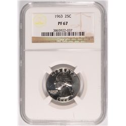 1963 WASHINGTON QUARTER, NGC PROOF-67 SUPER
