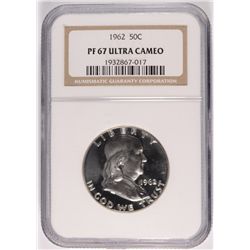 1962 FRANKLIN HALF DOLLAR, NGC PROOF-67 ULTRA CAMEO!
