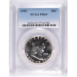 1953 FRANKLIN HALF DOLLAR, PCGS PROOF-65!