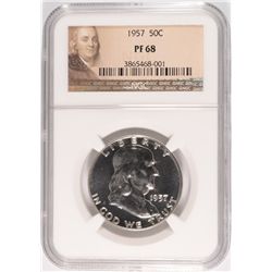 1957 FRANKLIN HALF DOLLAR, NGC PROOF-68!!