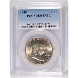 1948 FRANKLIN HALF DOLLAR, PCGS MS-65 FBL