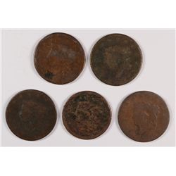 (5) LOW GRADE LARGE CENTS