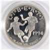 Image 1 : 1994 WORLD CUP PROOF SILVER DOLLAR ORIGINAL GOVT. PACKAGING