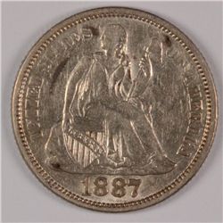 1887 SEATED DIME XF-45