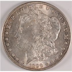 1899 MORGAN SILVER DOLLAR, CHOICE BU, WHITE!