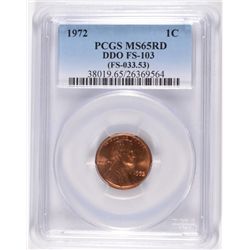 1972 DOUBLE DIE LINCOLN CENT, PCGS MS-65 RED!