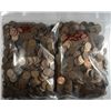 Image 1 : ( 1500 ) UNSEARCHED WHEAT CENT LOT 1958 AND EARLIER  MANY STEEL CENTS INCLUDED