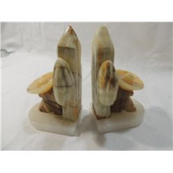 HEAVY NATURAL STONE BOOKENDS SOUTHWEST THEME