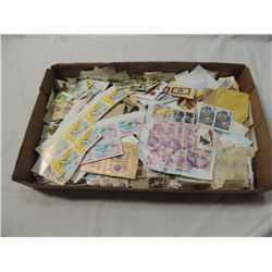 BOX LOT FOREIGN POSTAGE STAMPS THOUSANDS