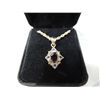 Image 1 : WOMANS FASHION GARNET / CZ GOLD TONE NECKLACE