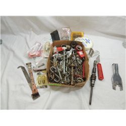 BOX LOT MISC HOUSEHOLD HARDWARE