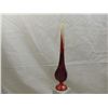 Image 2 : LOT 2 MATCHING VINTAGE AMBERINA VASE & COMPOTE