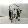 Image 1 : ANTIQUE VINTAGE WROUGHT IRON METAL MAGAZINE RACK