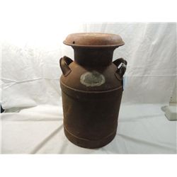 ANTIQUE VINTAGE MILK CAN WITH NAME PLATE
