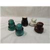 Image 2 : 6 ASSORTED GLASS POWERLINE INSULATORS