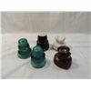 Image 1 : 5 ASSORTED GLASS POWERLINE INSULATORS