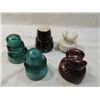 Image 2 : 5 ASSORTED GLASS POWERLINE INSULATORS