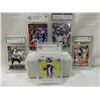 Image 1 : LOT 5 GRADED FOOTBALL PLAYER CARDS