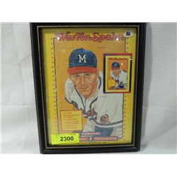 FRAMED WARREN SPAHN PUZZLE & CARD