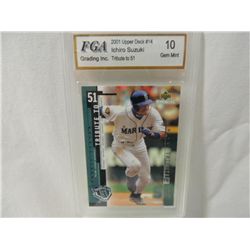 GRADED BASEBALL CARD  2001 UPPER DECK SUZUKI
