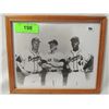 Image 1 : FRAMED PHOTO EDDIE MATHEWS, MANTLE, HANK AARON