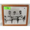 Image 2 : FRAMED PHOTO EDDIE MATHEWS, MANTLE, HANK AARON