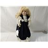 Image 1 : 15" ANCO PORCELAIN DOLL BLUE VELVET