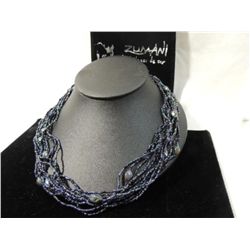 MULTI STRAND IRUDESCENT SEED BEAD NECKLACE