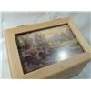 Image 1 : THOMAS KINKADE WOODEN RECIPE BOX