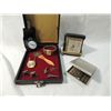Image 1 : LOT BOX CLOCKS, CUFF LINKS, BILLFOLD.