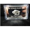 Image 1 : GERMAN SILVER 1 OUNCE BISON BAR