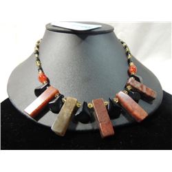 NEW LADIES NECKLACE BEADED EARTH TONES