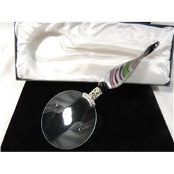 MURANO STYLE 8"L GLASS HANDLE MAGNIFYING GLASS