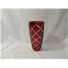 Image 1 : ART DECO DIAMOND CUT RUBY RED FLASH VASE