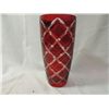 Image 2 : ART DECO DIAMOND CUT RUBY RED FLASH VASE