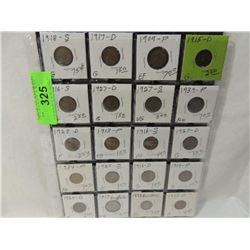LOT 20 WHEAT PENNY BUFFALO NICKLE BARBER DIME