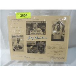 JOHNNY KLIPPSTEIN AUTOGRAPHED