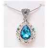 Image 1 : LIGHT BLUE AUSTRIAN RHINESTONE CRYSTAL PENDANT NECKLACE