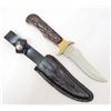 Image 1 : STAG HUNTER SKINNING KNIFE AND LEATHER SHEATH