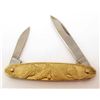 Image 1 : NOVELTY KNIFE CO. HORSE BRASS POCKET KNIFE APPROX. 3"
