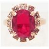 Image 1 : 18K GOLD PLATED RUBY RED AUSTRIAN CRYSTAL RING