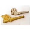 Image 1 : LOT OF 2 ANTIQUE BISQUE SMALL JAPANESE PIPES