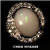 Image 1 : WHITE GOLD OVER STERLING SILVER OPAL & TOPAZ RING