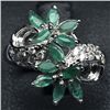 Image 1 : WHITE GOLD OVER STERLING SILVER EMERALD & TOPAZ RING
