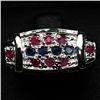 Image 1 : WHITE GOLD OVER STERLING SILVER EMERALD & RUBY RING