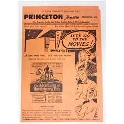 VINTAGE ADVERTISEMENT FOR PRINCETON THEATRE WISCONSIN