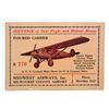 Image 1 : VINTAGE "SOUVENIR OF YOUR FLIGHT W/ MIDWEST AIRWAYS"
