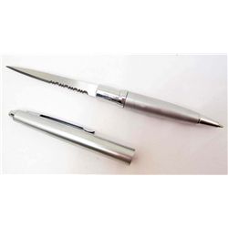 SILVER SERRATED INK PEN KNIFE